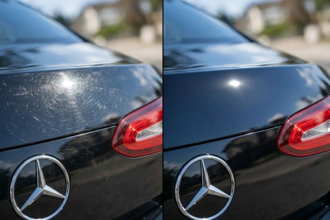 Mercedes C-Klasse: Kratzer vorher und nachher